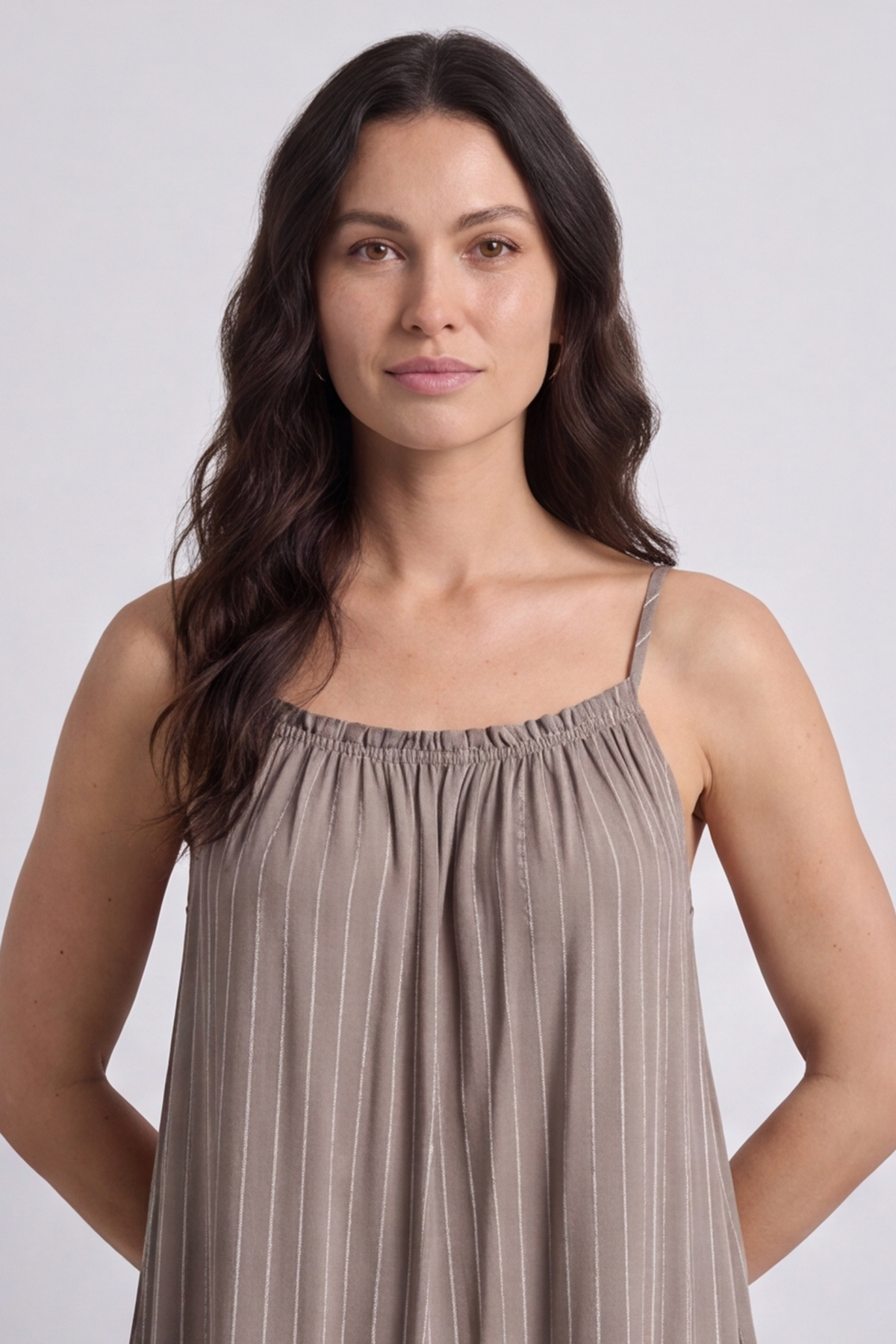 Amelie Stripe Sundress Mocha