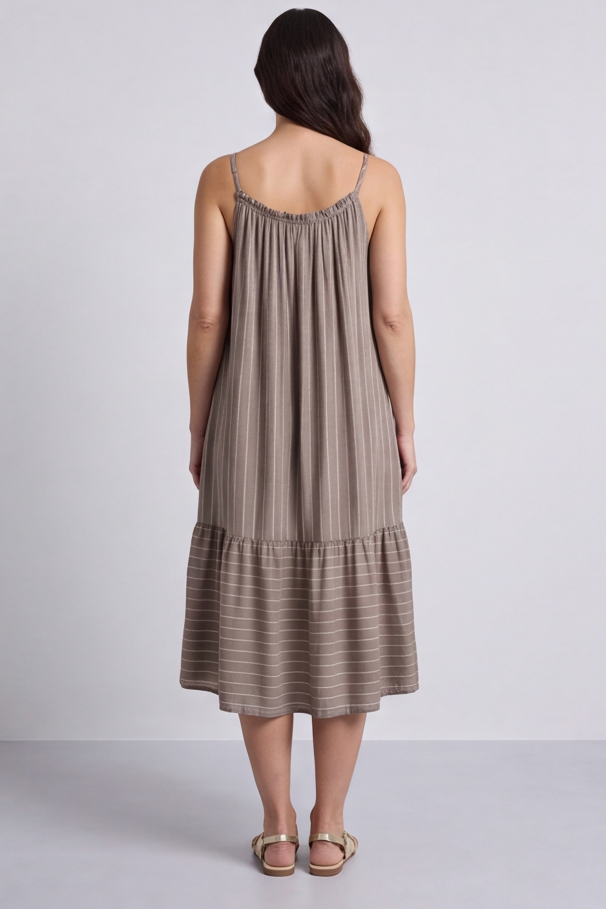 Amelie Stripe Sundress Mocha