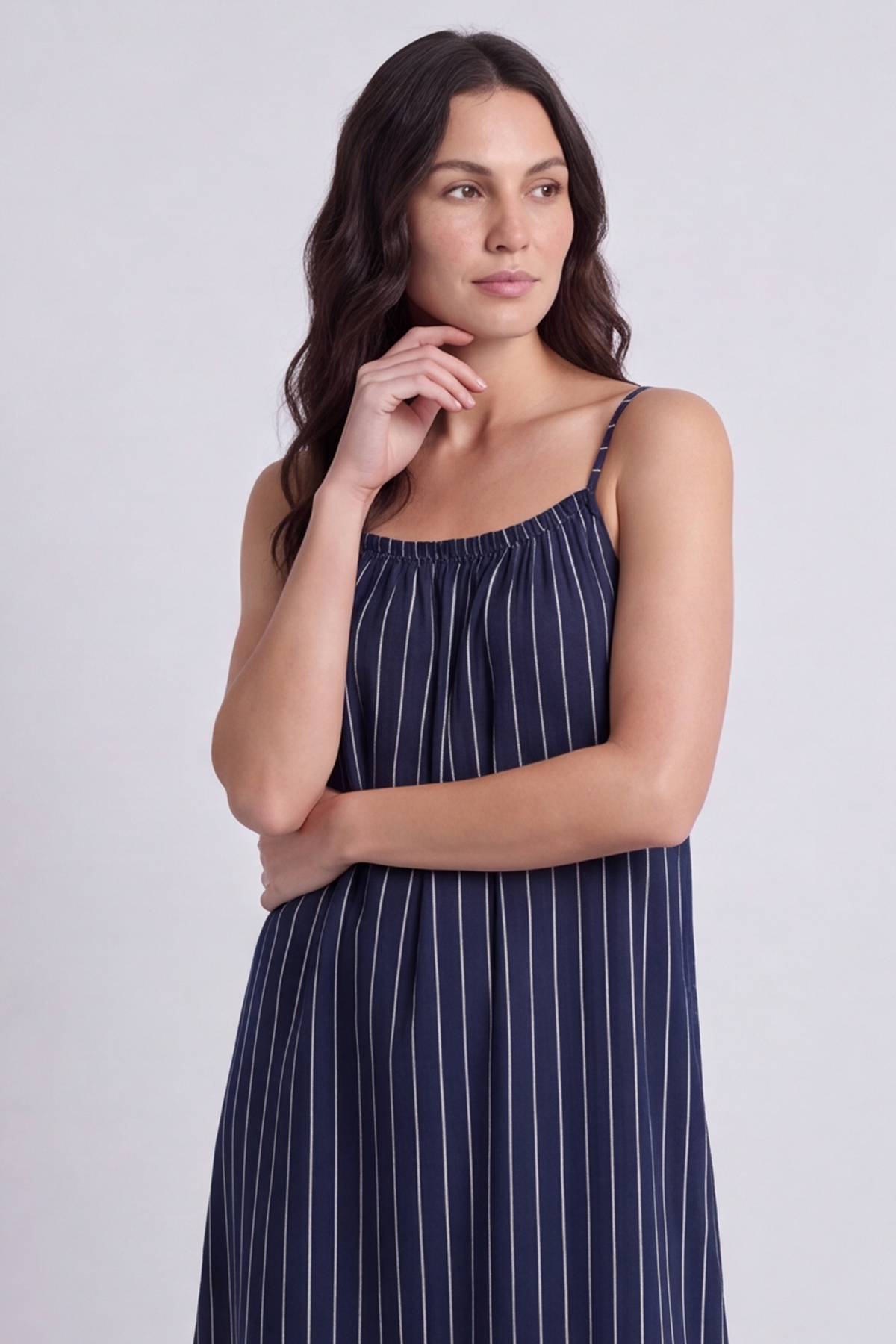 Amelie Stripe Sundress Navy