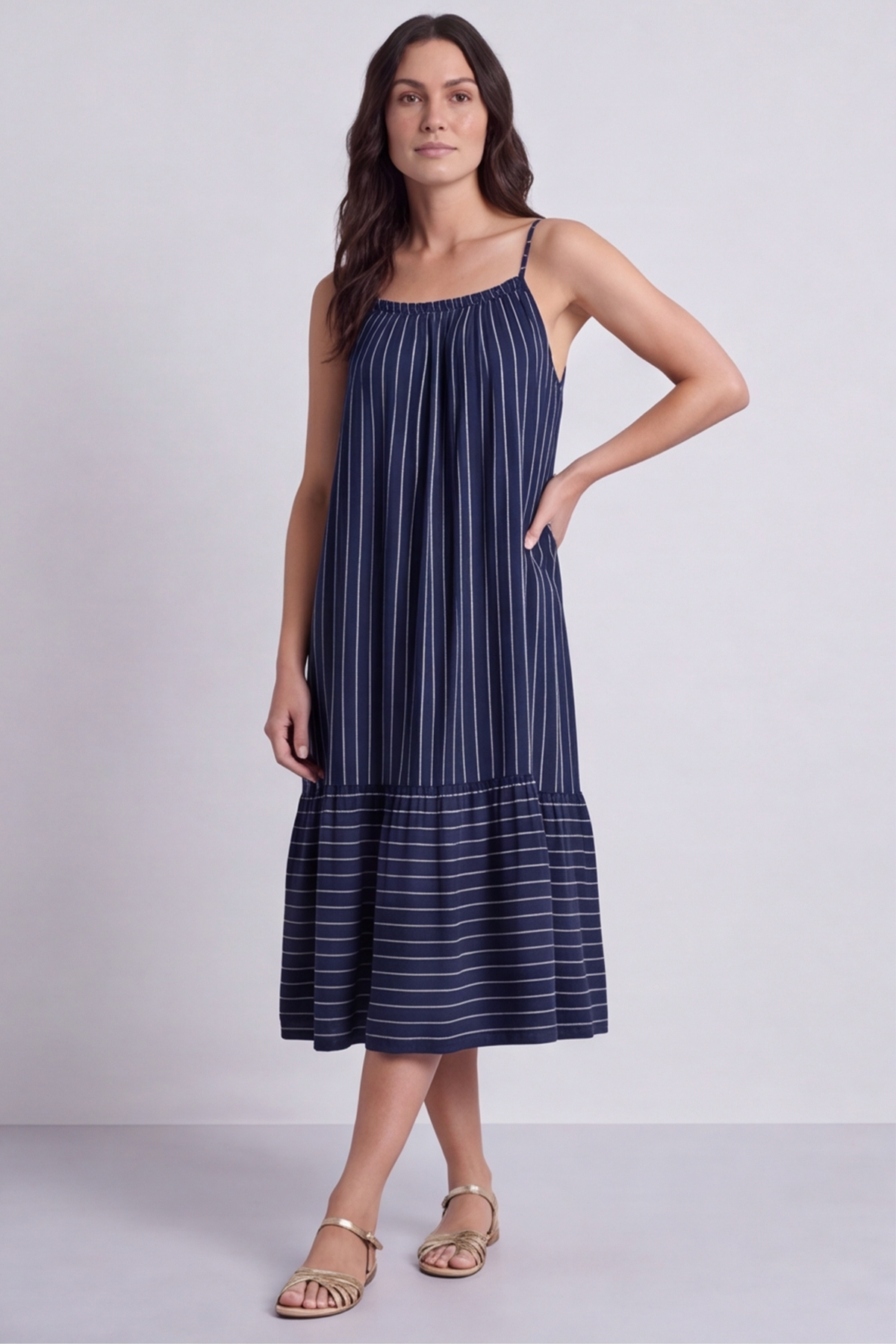 Amelie Stripe Sundress Navy