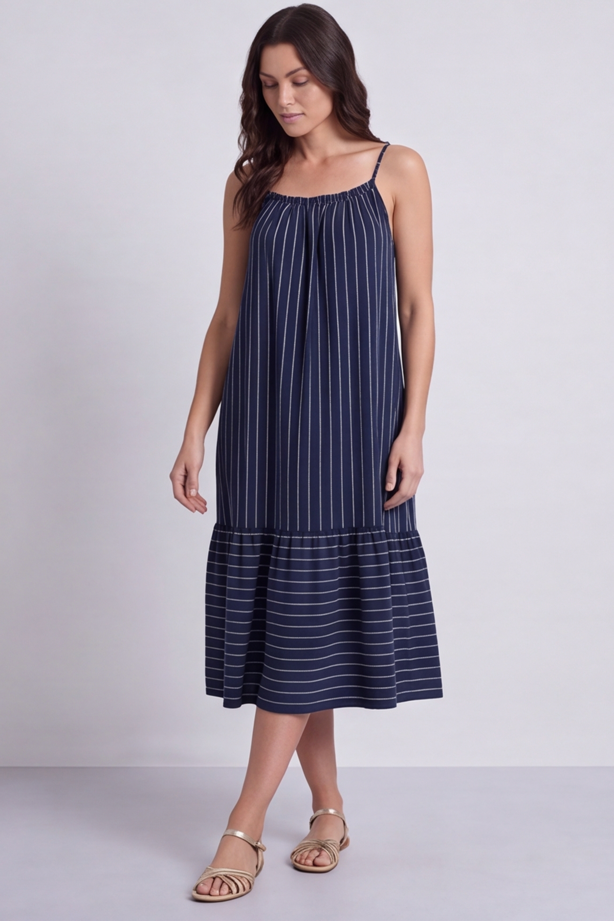 Amelie Stripe Sundress Navy