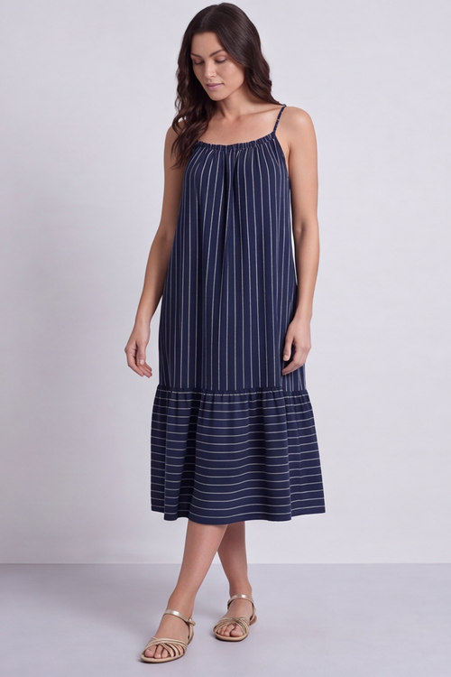 Amelie Stripe Sundress Navy - Image 1