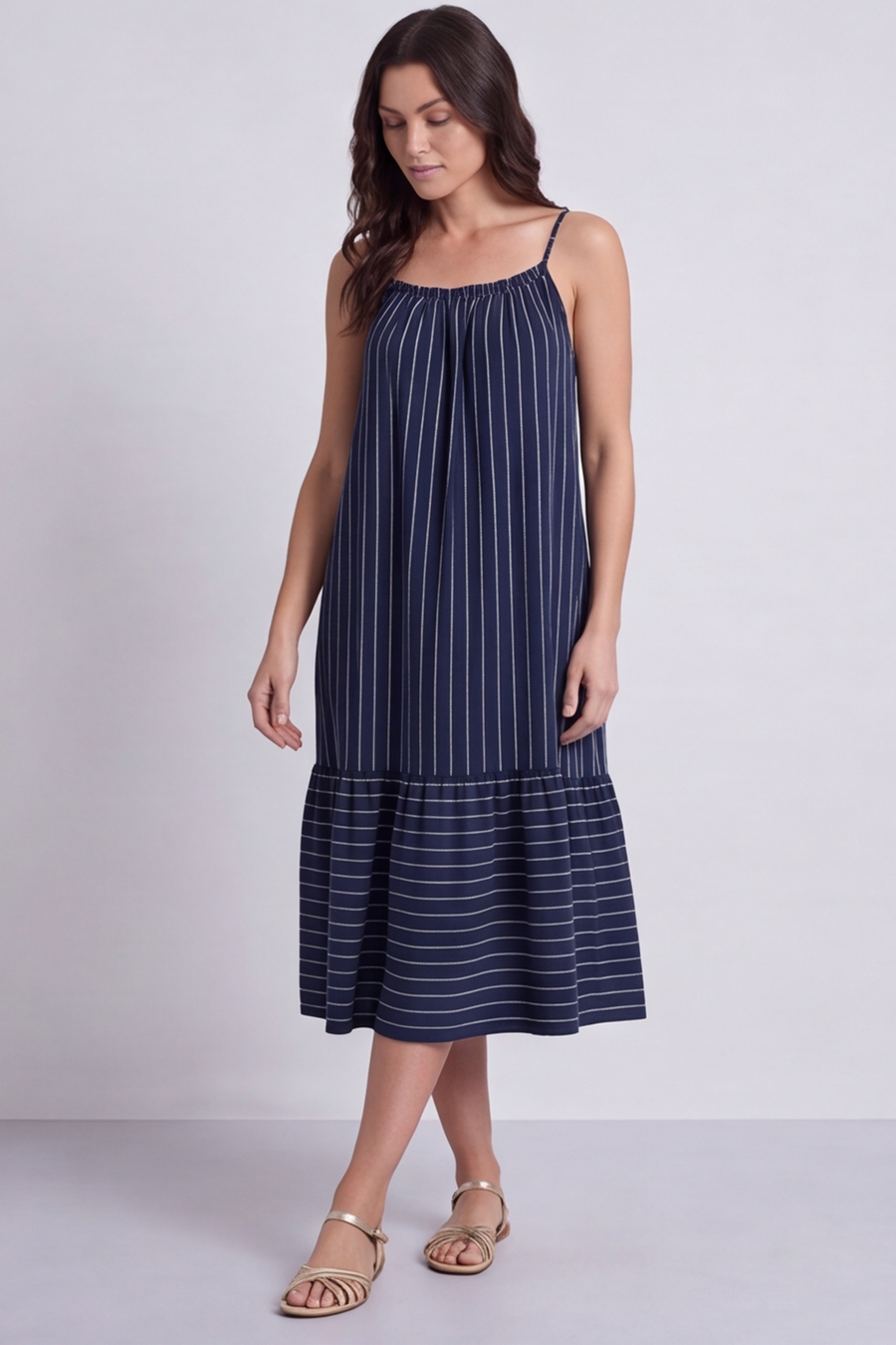 Amelie Stripe Sundress Navy