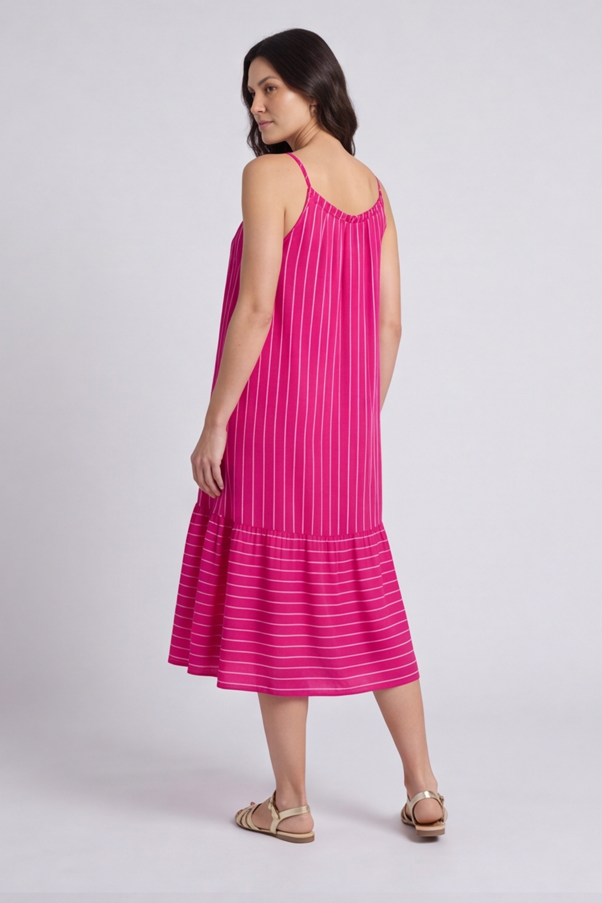 Amelie Stripe Sundress Fuchsia