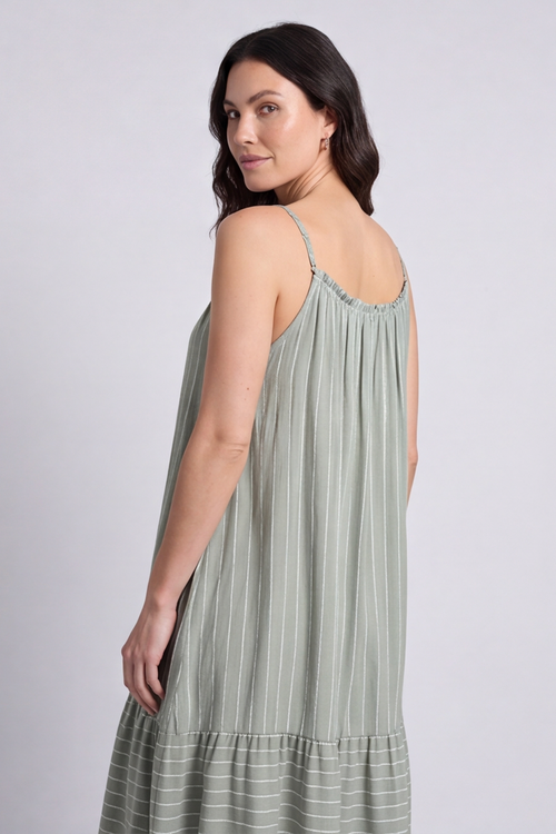 Amelie Stripe Sundress Khaki - Image 2