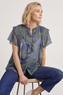 Skye Spot Print Frill Shirt Dark Khaki