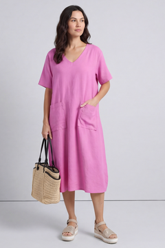 Made In Italy Solange Pocket Linen Dress | Kit and Kaboodal Made In Italy Solange Pocket Linen Dress | Kit and Kaboodal