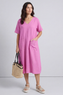 Solange Pocket Linen Dress Fuchsia