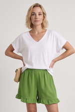 Stellina Frill Shorts Olive Olive - Stellina Frill Shorts Olive