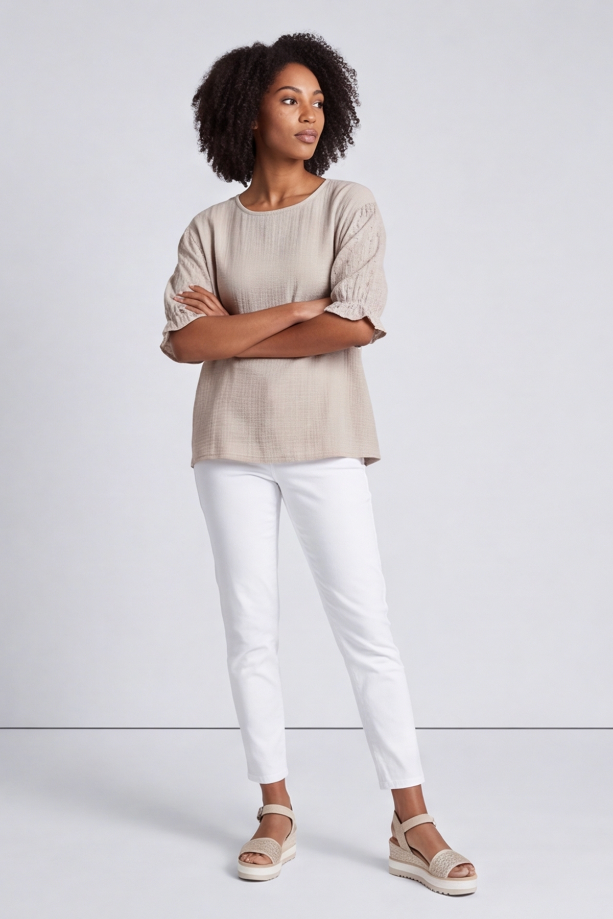 Ariana Cotton Tunic Top Stone