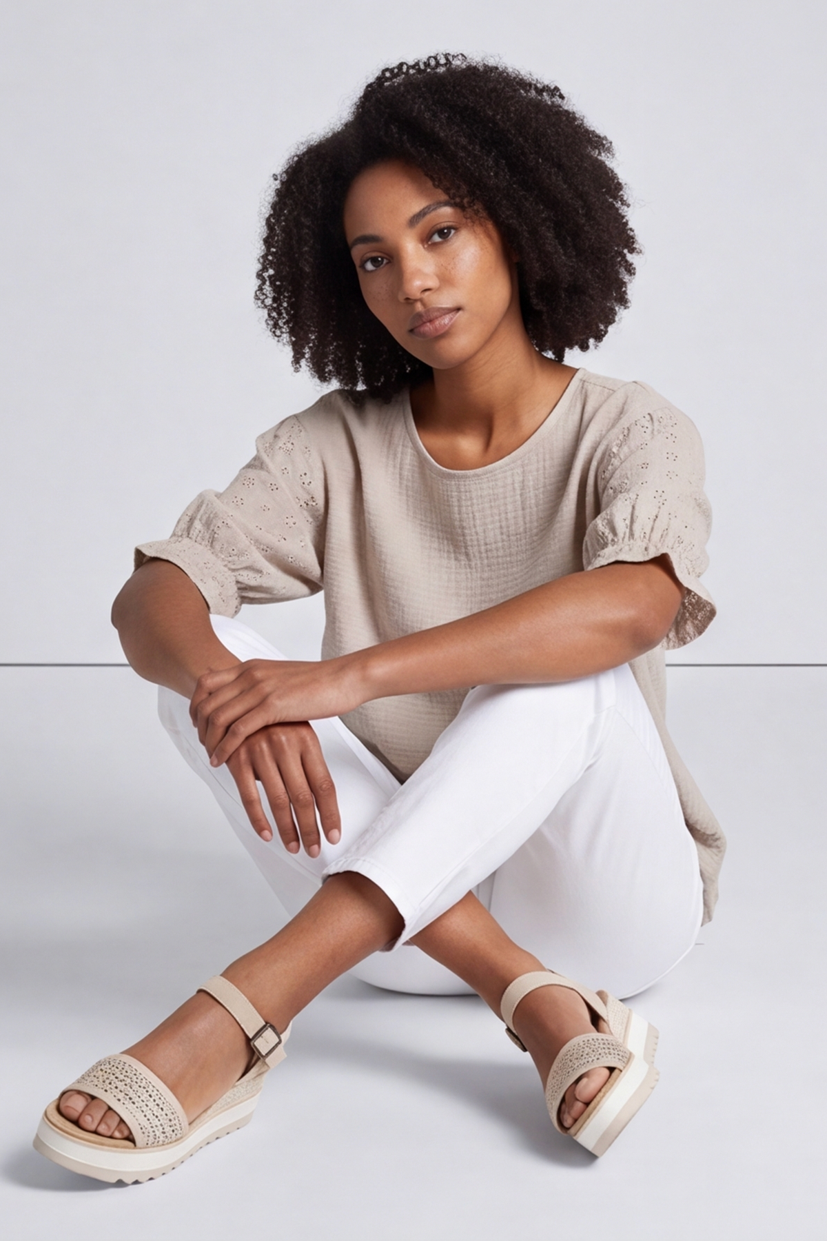 Ariana Cotton Tunic Top Stone