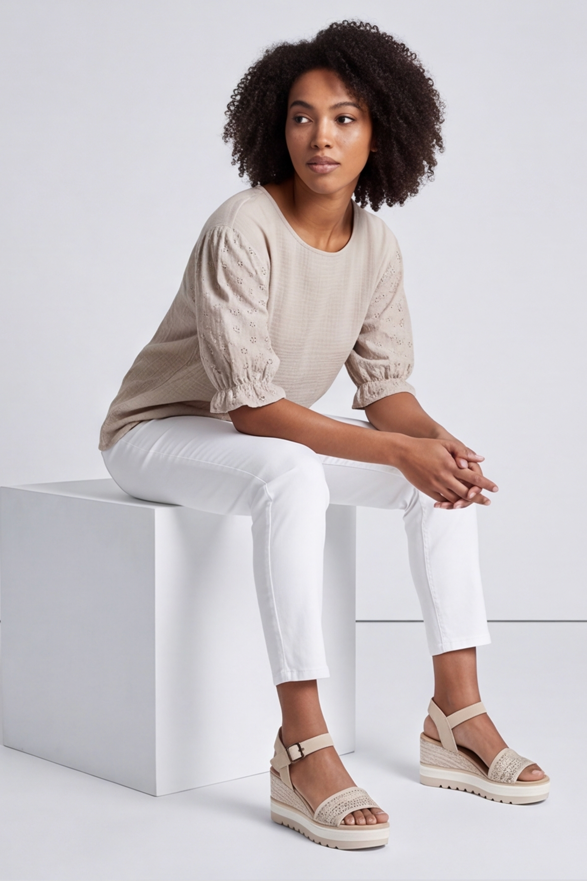 Ariana Cotton Tunic Top Stone