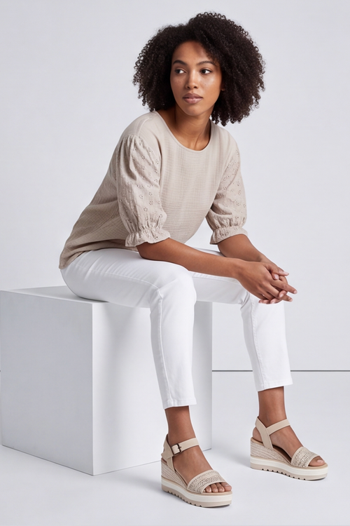 Ariana Cotton Tunic Top Stone - Image 5