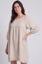 Kadenzia Stripe Cotton Tunic Stone Stone - Kadenzia Stripe Cotton Tunic Stone