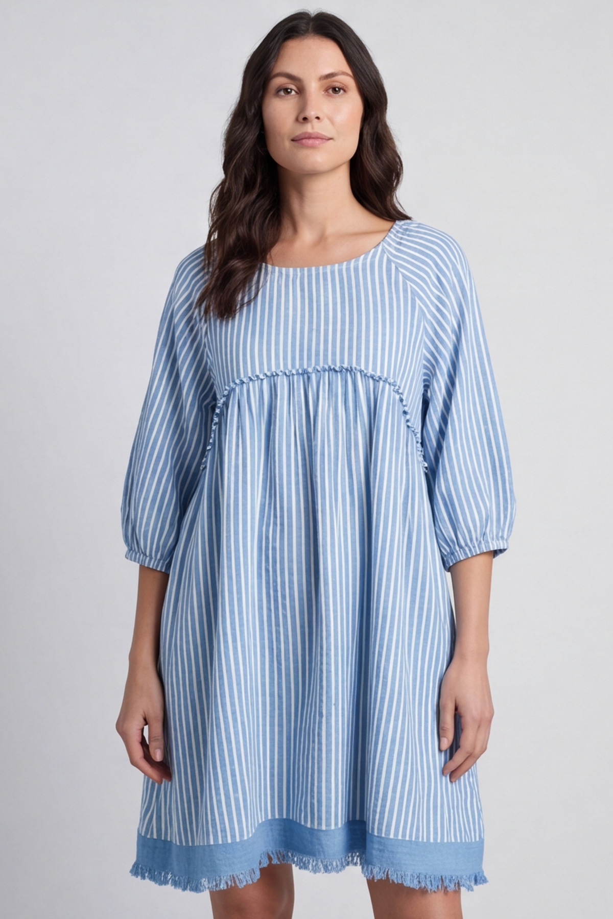 Kadenzia Stripe Cotton Tunic Blue