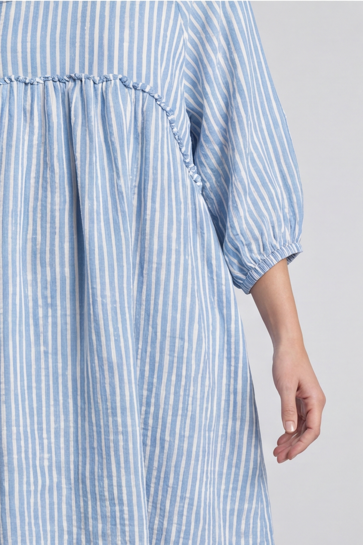 Kadenzia Stripe Cotton Tunic Blue