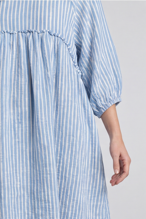 Kadenzia Stripe Cotton Tunic Blue - Image 2
