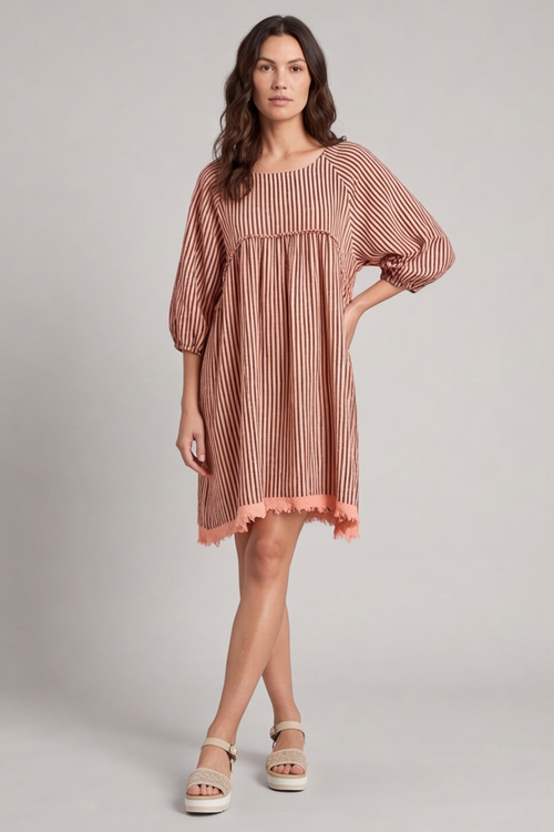 Kadenzia Stripe Cotton Light Orange - Image 2
