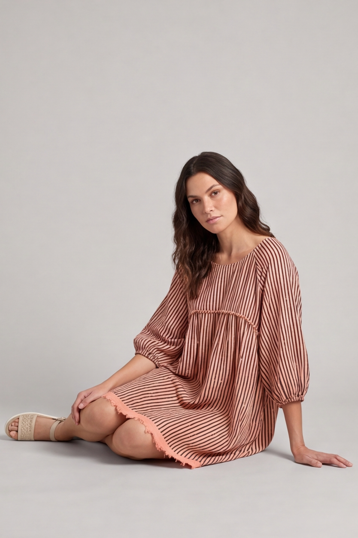 Kadenzia Stripe Cotton Light Orange