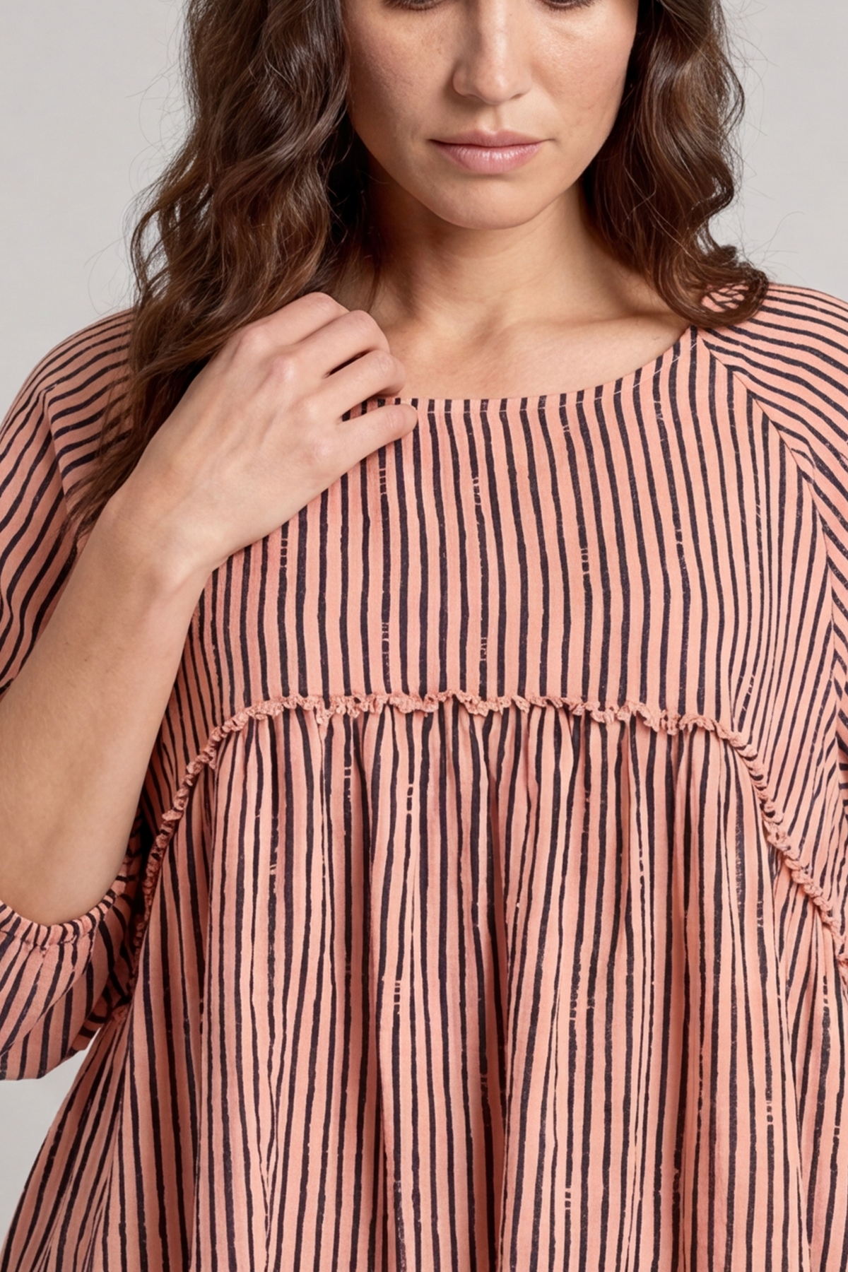 Kadenzia Stripe Cotton Light Orange