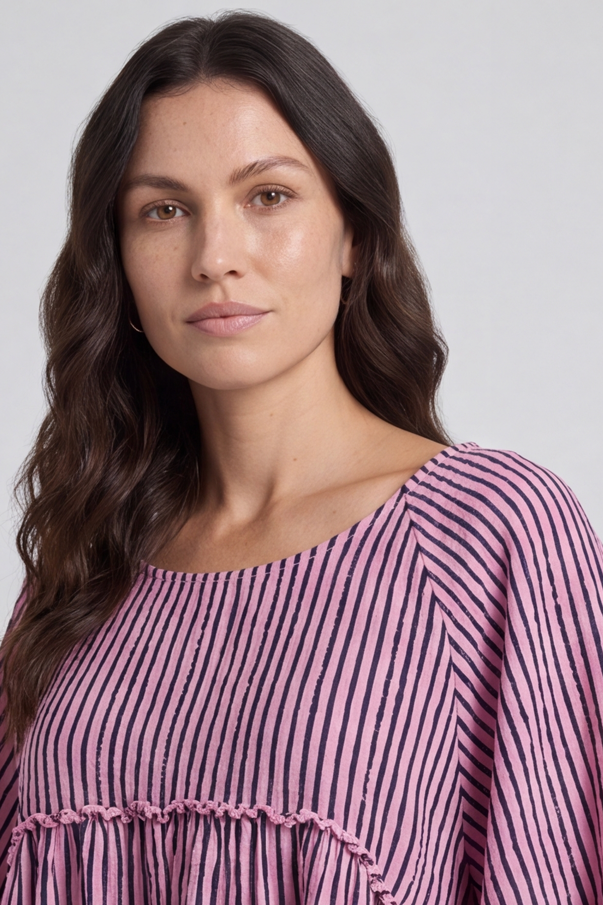 Kadenzia Stripe Cotton Tunic Pink