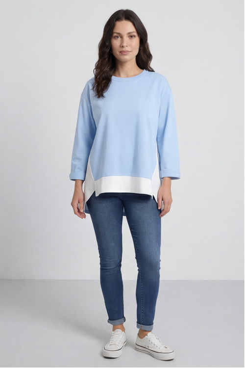 Sukina Contrast Top Powder Blue - Image 2
