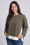 Sukina Contrast Top Khaki