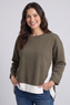 Sukina Contrast Top Khaki
