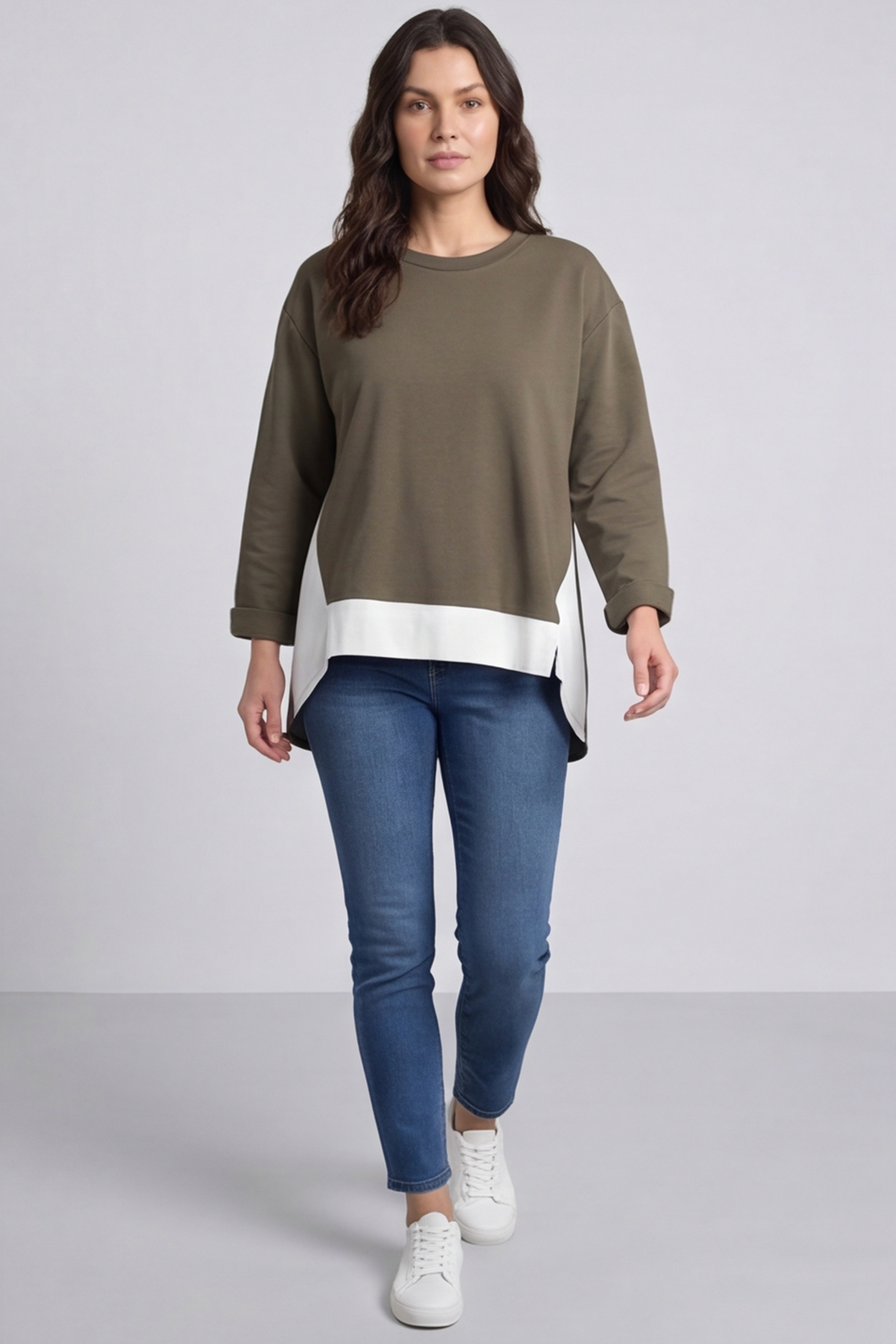 Sukina Contrast Top Khaki