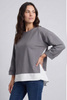 Sukina Contrast Top Mid Grey