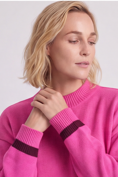 Suzette Knitted Jumper Fuchsia - Image 3