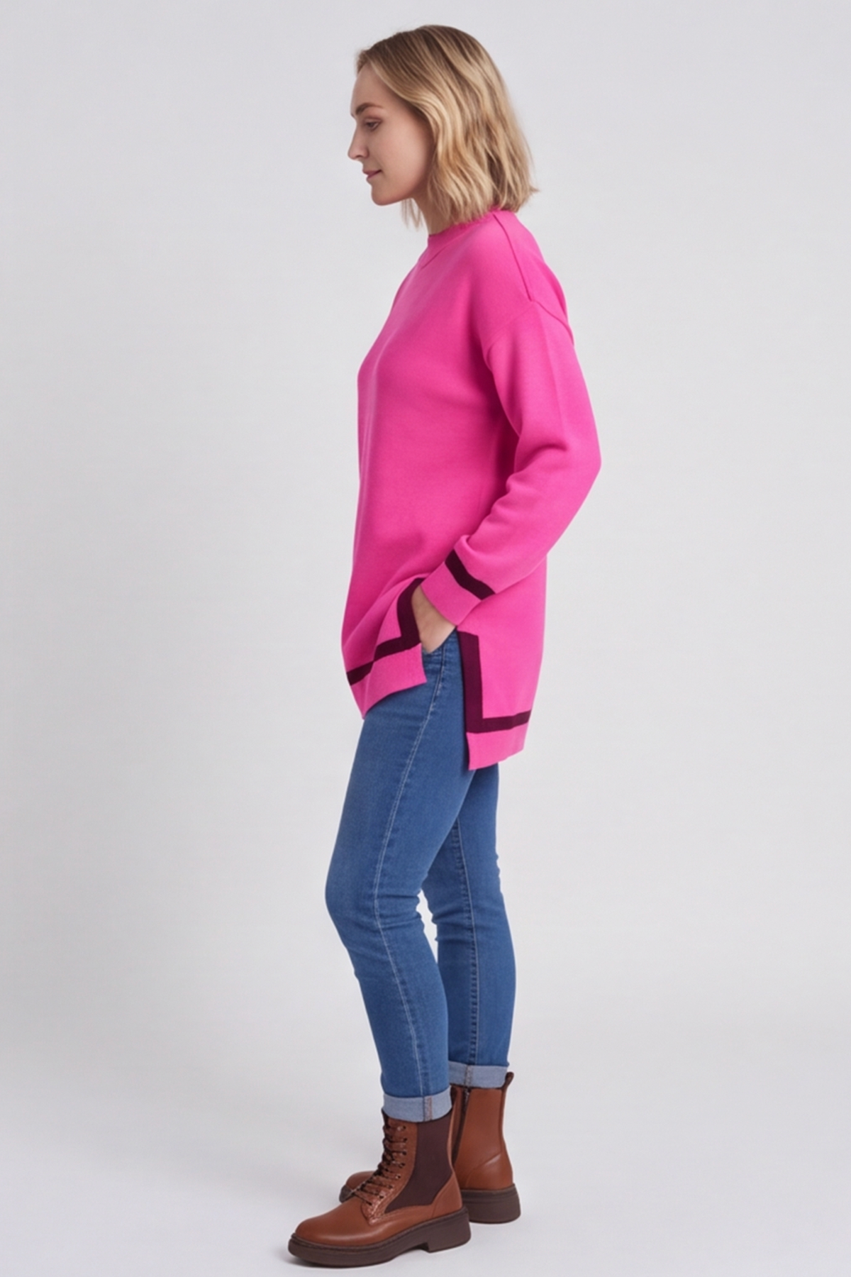 Suzette Knitted Jumper Fuchsia