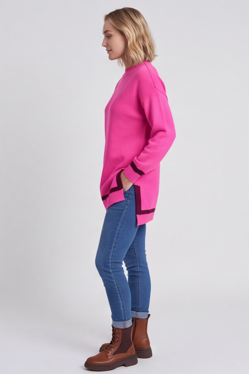 Suzette Knitted Jumper Fuchsia - Image 4