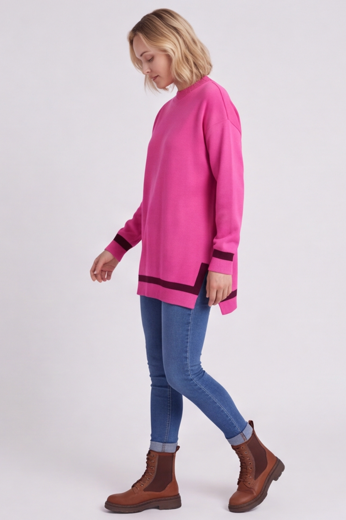 Suzette Knitted Jumper Fuchsia