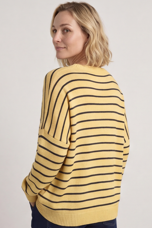 Bamburgh Stripe Knit Top Yellow - Image 2