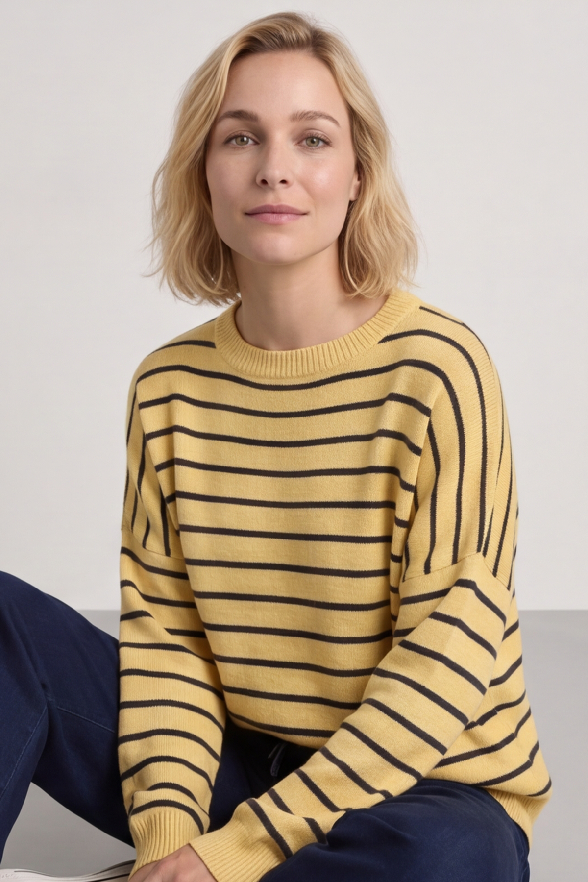Bamburgh Stripe Knit Top Yellow