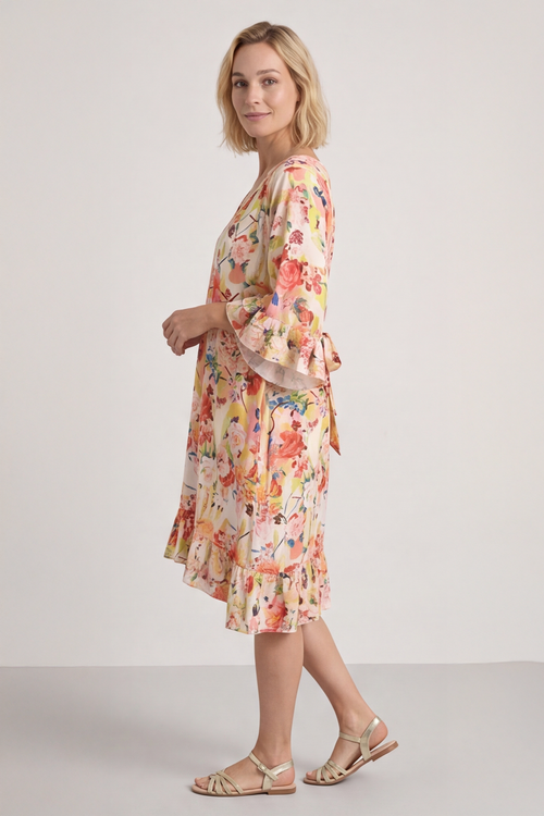 Tahlia Floral Linen Tunic Yellow - Image 4