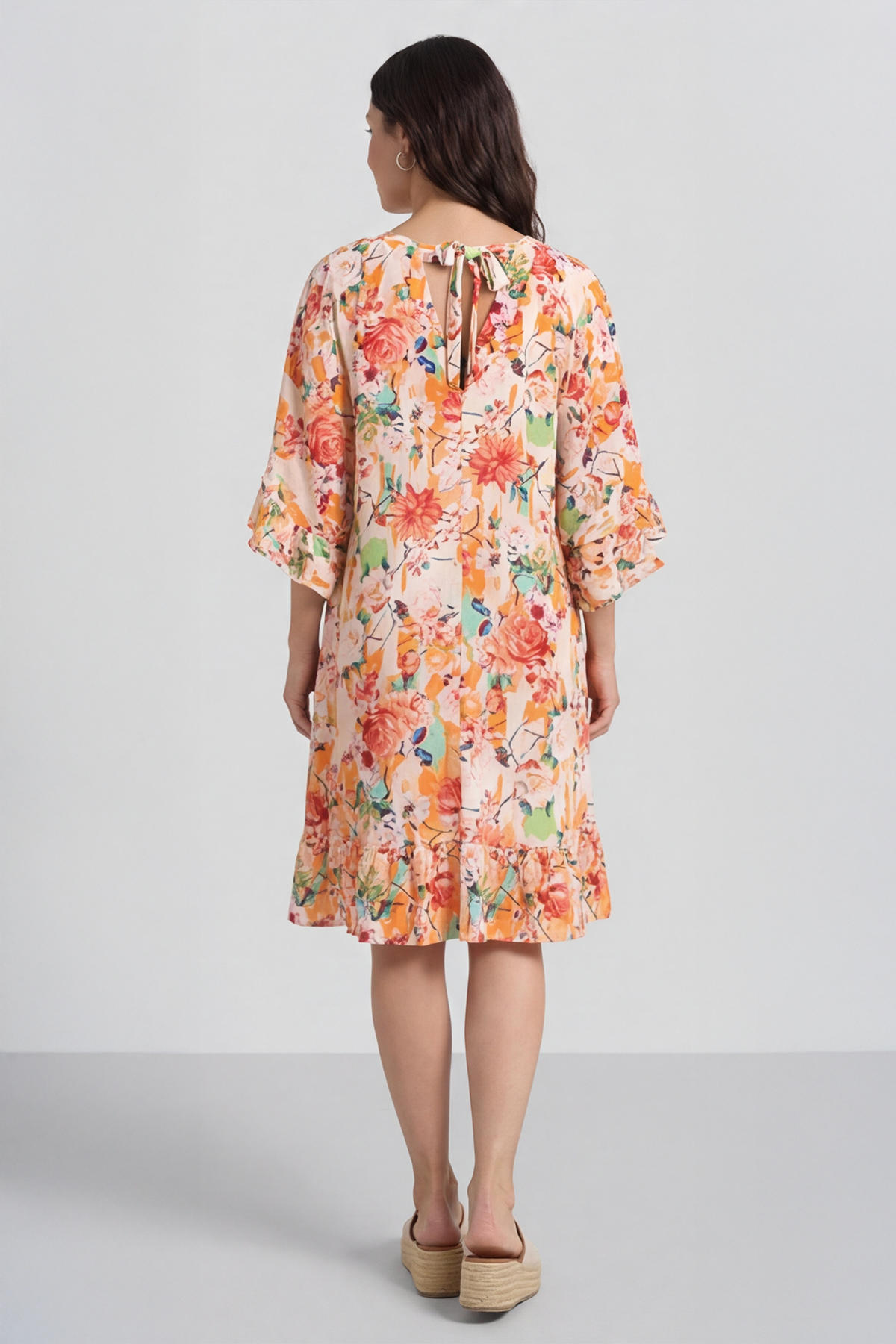 Tahlia Floral Linen Tunic Orange
