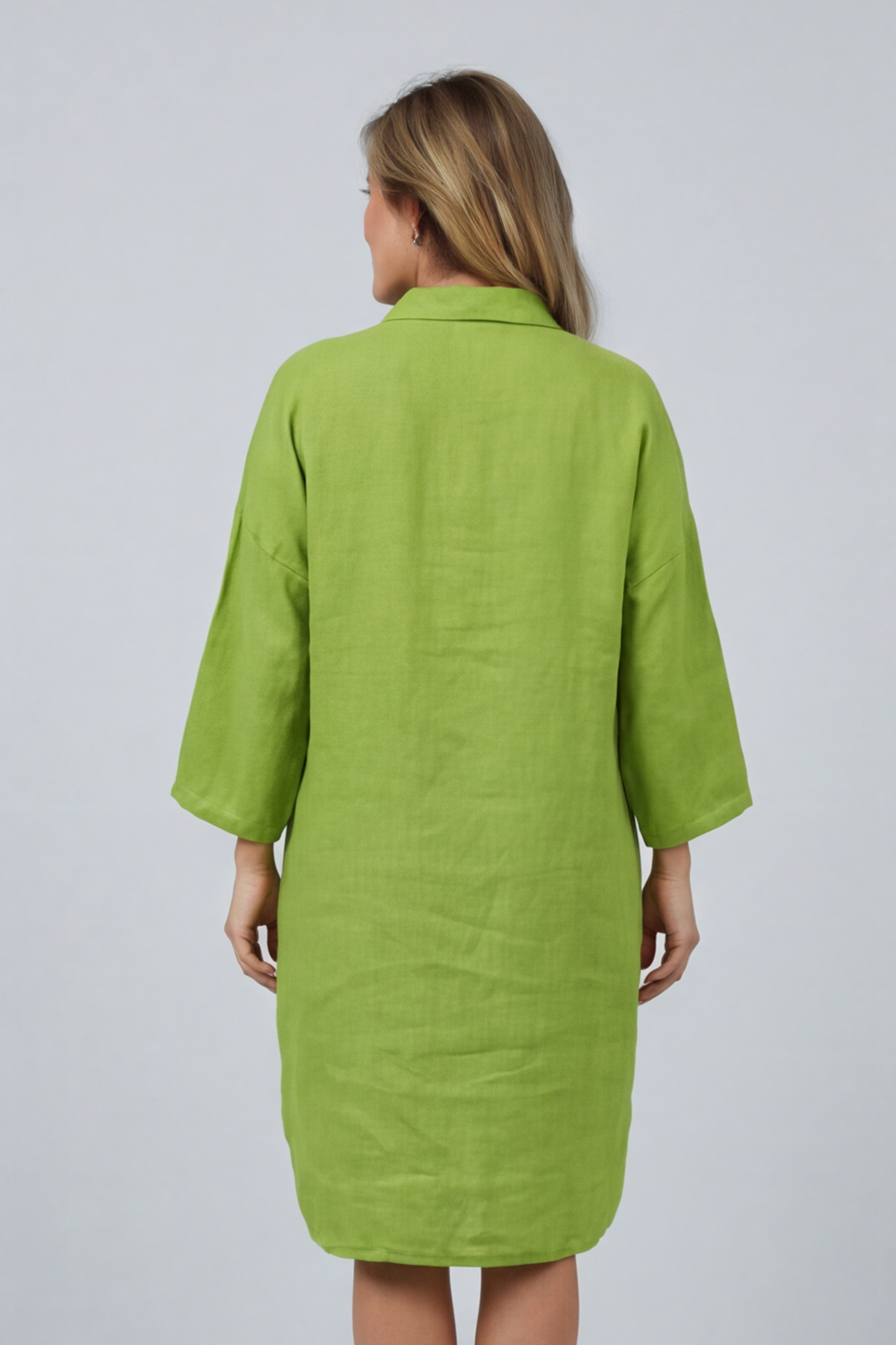 Tarna Button Linen Tunic Olive