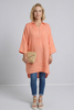 Tarna Button Linen Tunic Orange