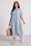 Tasha Cowl Neck Linen Light Blue Dress