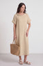 Tasha Cowl Neck Linen Cream Dress