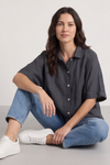 Theodora Crochet Detail Shirt Charcoal
