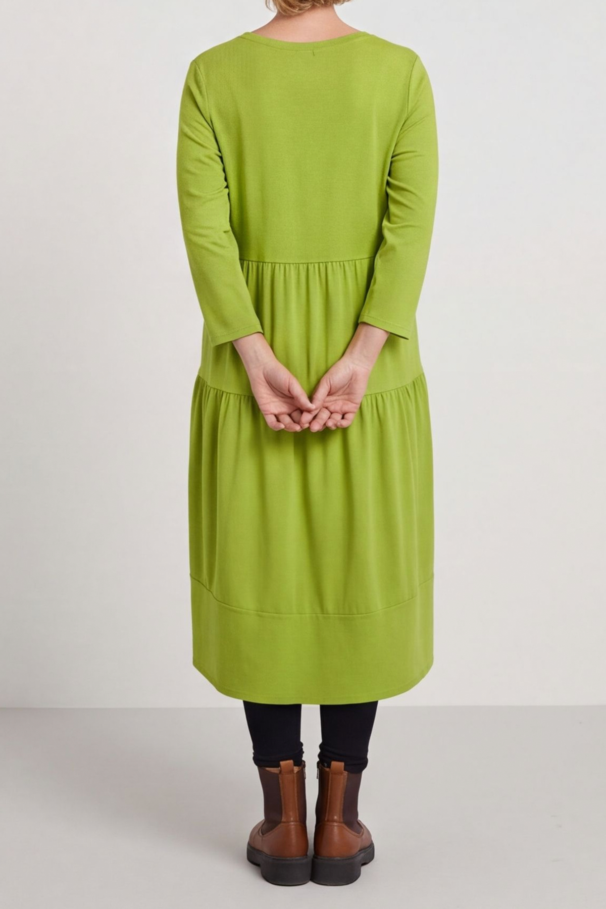 Callady Tiered Cotton Dress Green