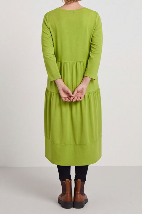 Callady Tiered Cotton Dress Green - Image 5