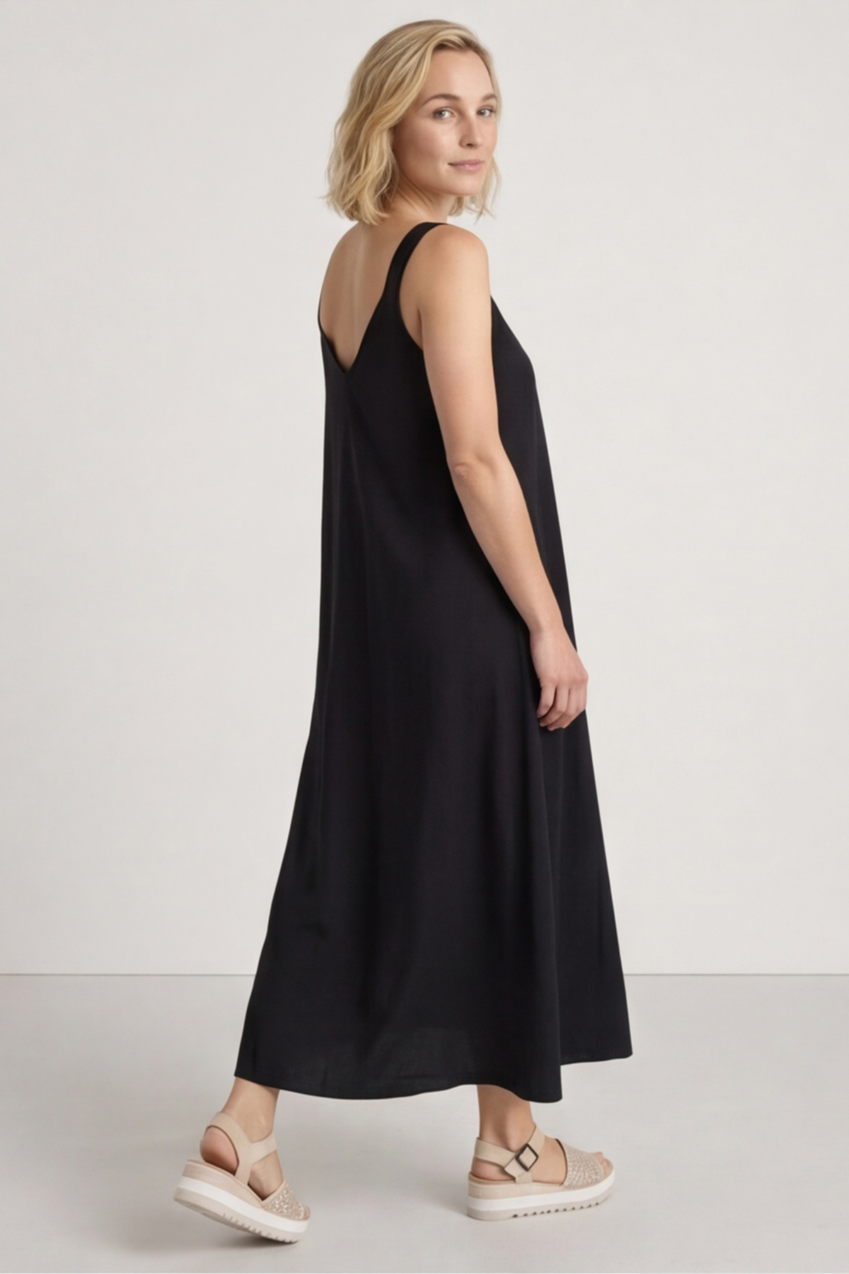 Tiffany Linen Dress Black