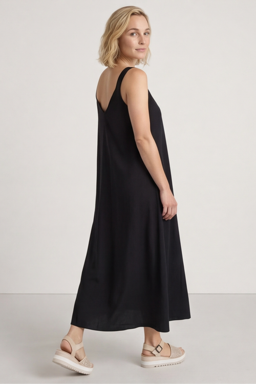 Tiffany Linen Dress Black - Image 5