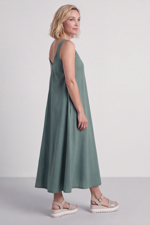 Tiffany Linen Dress Khaki - Image 2