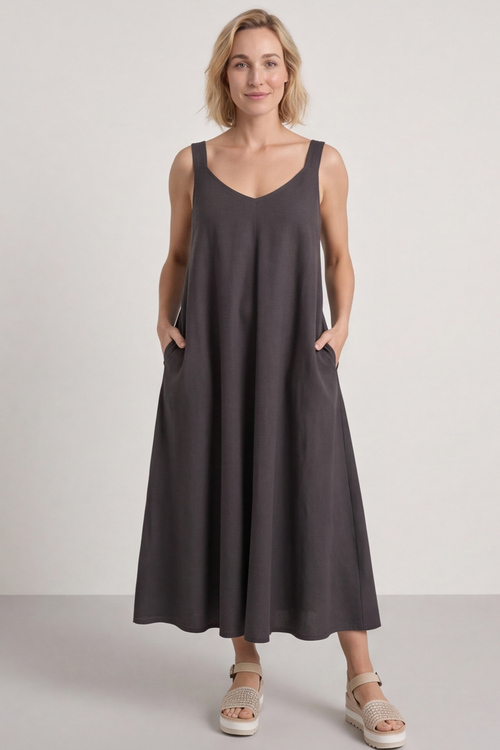 Tiffany Linen Dress Cocoa - Image 2