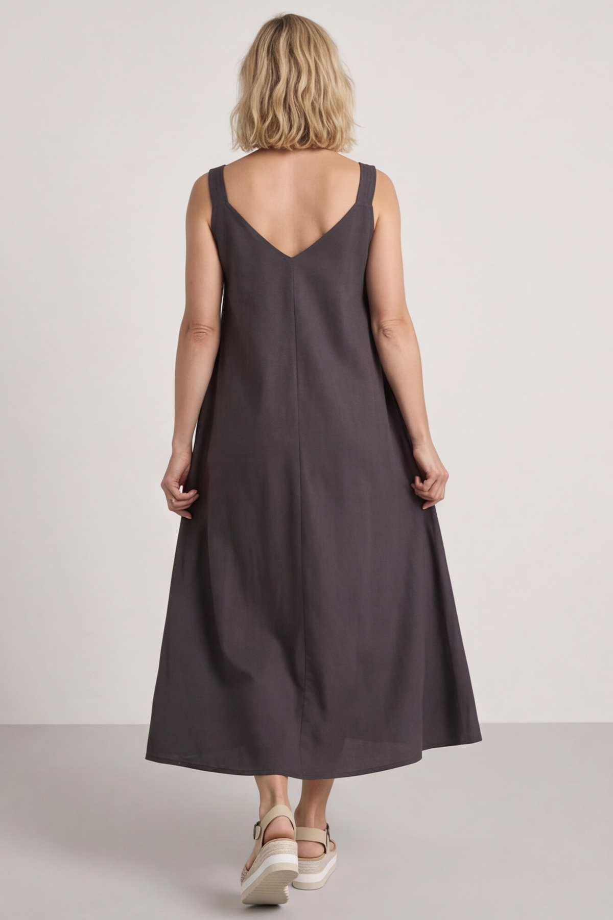 Tiffany Linen Dress Cocoa